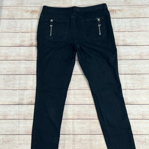Michael Kors Women's Black Skinny Jeans Size 6 Designer Denim Pants with Zippers - Picture 4 of 10